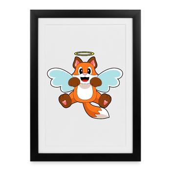 Fuchs Engelsflügel - Gerahmtes Poster (27 × 37 cm) - Schwarz - Vorne