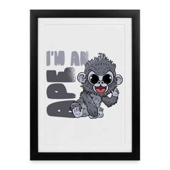 Gorilla Monkey - Framed poster (27 × 37 cm) - black - Front