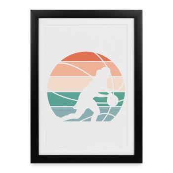 Basketball féminin Basketball féminin - Affiche encadrée (27 × 37 cm) - noir - Devant