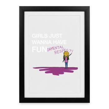 Journée internationale de la femme - Woman Power, Girlpower - Affiche encadrée (27 × 37 cm) - noir - Devant