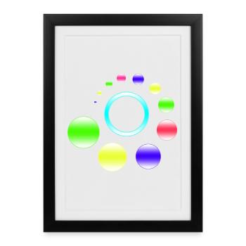 Éruption d’anneau en orbite néon - Affiche encadrée (27 × 37 cm) - noir - Devant