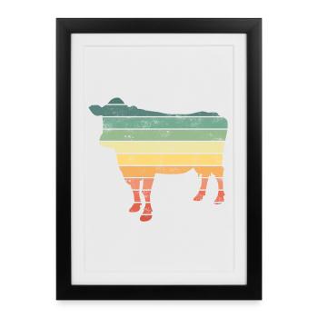 Vaches - Affiche encadrée (27 × 37 cm) - noir - Devant