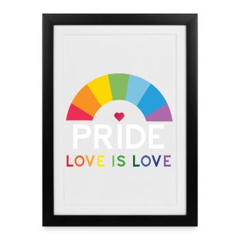 Fierté - L’amour est l’amour. - Affiche encadrée (27 × 37 cm) - noir - Devant