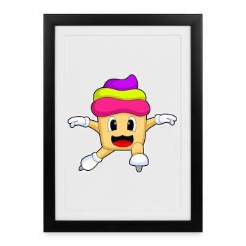 Patins de patinage Cupcake - Affiche encadrée (27 × 37 cm) - noir - Devant