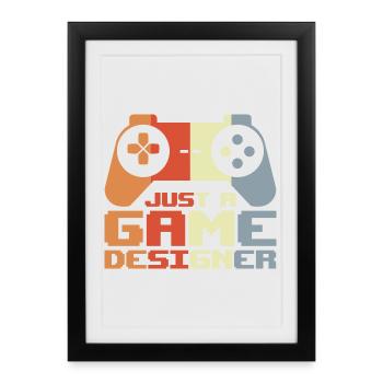 Concepteur de jeux vidéo - Affiche encadrée (27 × 37 cm) - noir - Devant