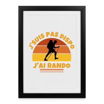 randonnée, rando, randonneur, marcheur - Affiche encadrée (27 × 37 cm) - noir - Devant