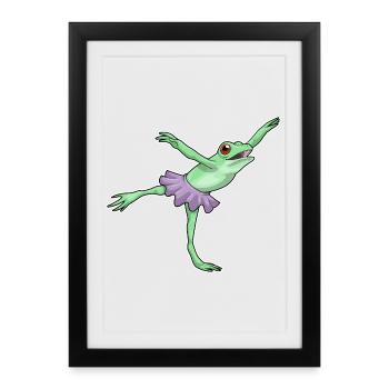 Frog Ballerina Ballet Dance - Framed poster (27 × 37 cm) - black - Front