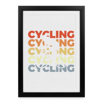 Cycling - Framed poster (27 × 37 cm) - black - Front