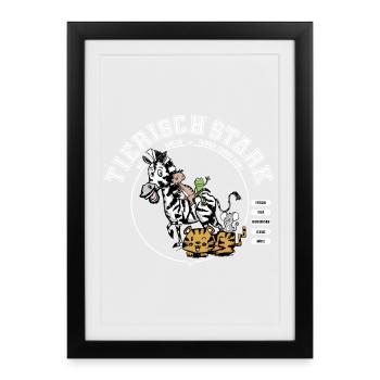 Forte en équipe - Affiche encadrée (27 × 37 cm) - noir - Devant