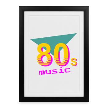 Musique des années 80 - Affiche encadrée (27 × 37 cm) - noir - Devant