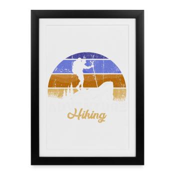 Adventure Hiking Silhouette - Framed poster (27 × 37 cm) - black - Front