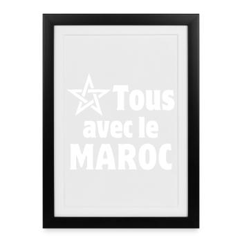 Maroc, j'aime le Maroc - Affiche encadrée (27 × 37 cm) - noir - Devant