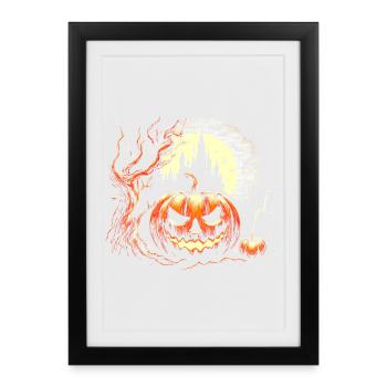 Halloween Pumpkin - Framed poster (27 × 37 cm) - black - Front