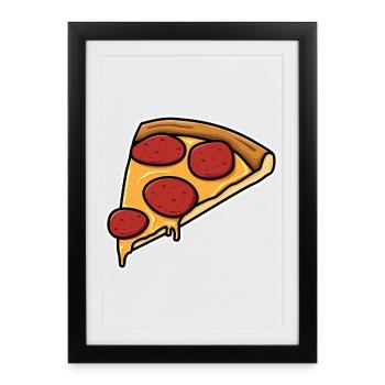 Pizza slice - Framed poster (27 × 37 cm) - black - Front