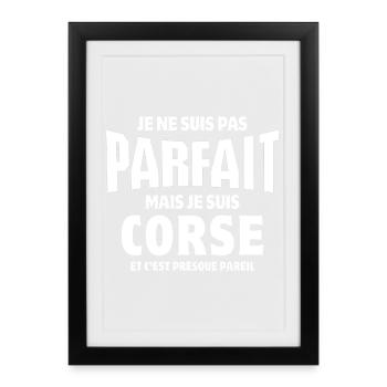 Corse, île de beauté, je suis Corse - Affiche encadrée (27 × 37 cm) - noir - Devant