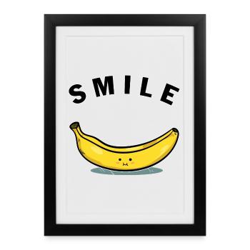 Sourire de banane - Affiche encadrée (27 × 37 cm) - noir - Devant