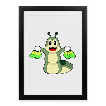 Sac de courses Caterpillar - Affiche encadrée (27 × 37 cm) - noir - Devant