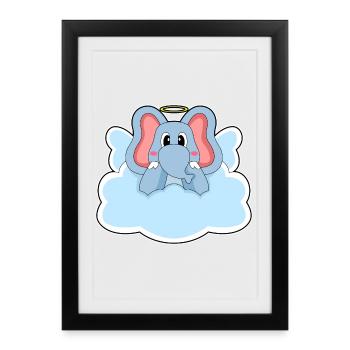 Elephant Angel Wings - Framed poster (27 × 37 cm) - black - Front