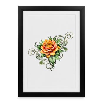 The Beauty of an Elegant Rose in Bloom - Framed poster (27 × 37 cm) - black - Front