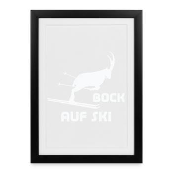Bock auf Ski Humor Lustige Bilder - Gerahmtes Poster (27 × 37 cm) - Schwarz - Vorne