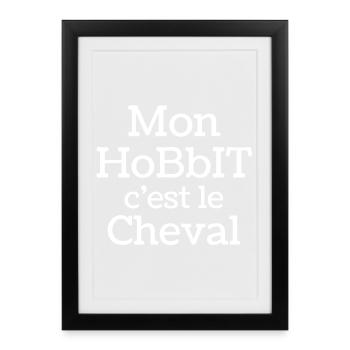 cavalier, équitation, cheval - Affiche encadrée (27 × 37 cm) - noir - Devant