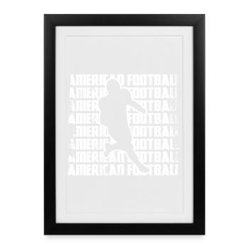 Joueurs de football américain - Affiche encadrée (27 × 37 cm) - noir - Devant