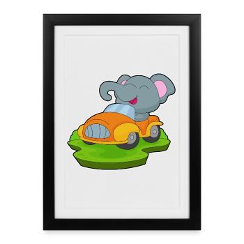 Elephant Car - Framed poster (27 × 37 cm) - black - Front