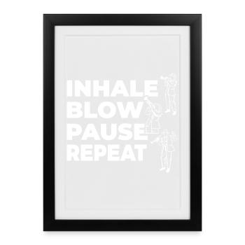 Inhale, exhale, pause, repeat - Framed poster (27 × 37 cm) - black - Front
