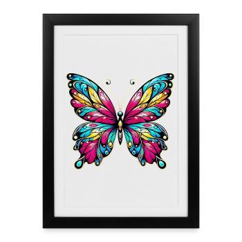 Papillon - Affiche encadrée (27 × 37 cm) - noir - Devant