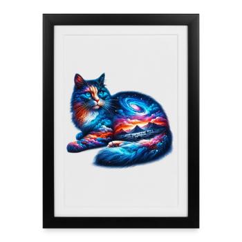 Cat - Framed poster (27 × 37 cm) - black - Front