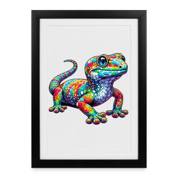 Gecko - Affiche encadrée (27 × 37 cm) - noir - Devant