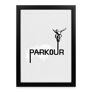 Parkour Ninja - noir-blanc - Affiche encadrée (27 × 37 cm) - noir - Devant