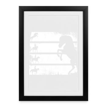 Équitation - Affiche encadrée (27 × 37 cm) - noir - Devant