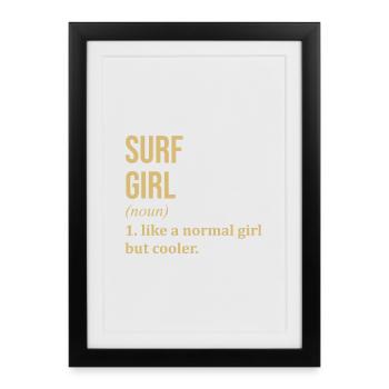 Surf Surf Surf - Affiche encadrée (27 × 37 cm) - noir - Devant