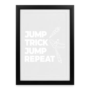 Saut Trick Saut Répétition - Affiche encadrée (27 × 37 cm) - noir - Devant