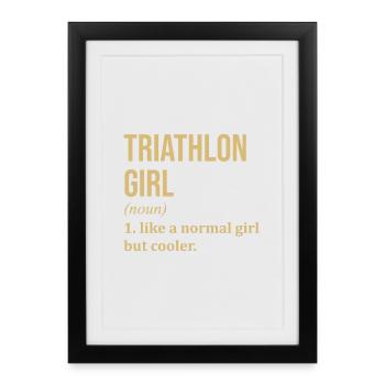 Triathlon Triathlon Triathlon - Affiche encadrée (27 × 37 cm) - noir - Devant