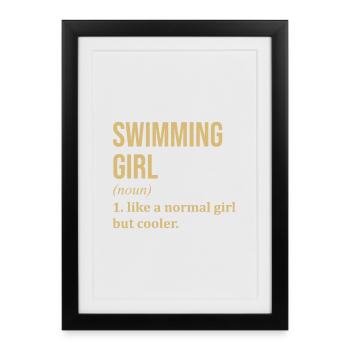Natation Natation Natation - Affiche encadrée (27 × 37 cm) - noir - Devant