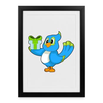 Forfait d’anniversaire Perroquet - Affiche encadrée (27 × 37 cm) - noir - Devant