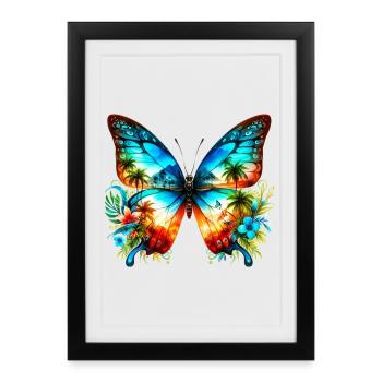 Papillon - Affiche encadrée (27 × 37 cm) - noir - Devant