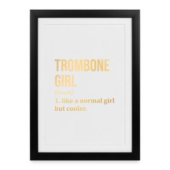 Trombone Trombone Trombone - Affiche encadrée (27 × 37 cm) - noir - Devant