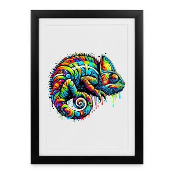 Caméléon - Affiche encadrée (27 × 37 cm) - noir - Devant