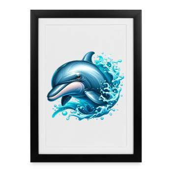 Dauphin - Affiche encadrée (27 × 37 cm) - noir - Devant