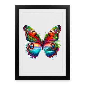 Papillon - Affiche encadrée (27 × 37 cm) - noir - Devant