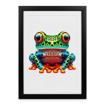 Grenouille - Affiche encadrée (27 × 37 cm) - noir - Devant