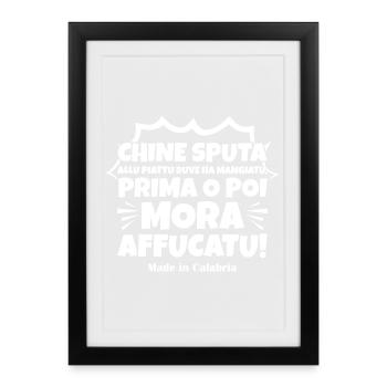 Calabria t-shirt Calabrian proverb t-shirt - Framed poster (27 × 37 cm) - black - Front