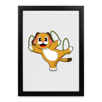 Gymnastique d’entraînement avec cerceau de fitness pour chiens - Affiche encadrée (27 × 37 cm) - noir - Devant