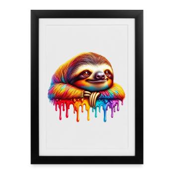 Paresse - Affiche encadrée (27 × 37 cm) - noir - Devant