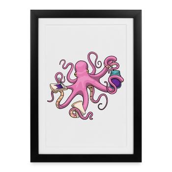 Octopus Sandwich - Framed poster (27 × 37 cm) - black - Front