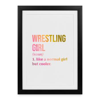Wrestle Wrestle Wrestle - Framed poster (27 × 37 cm) - black - Front