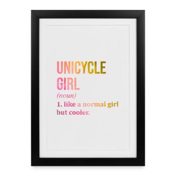 Unicycle Unicycle Unicycle - Framed poster (27 × 37 cm) - black - Front